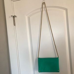 Green crossbody bag.